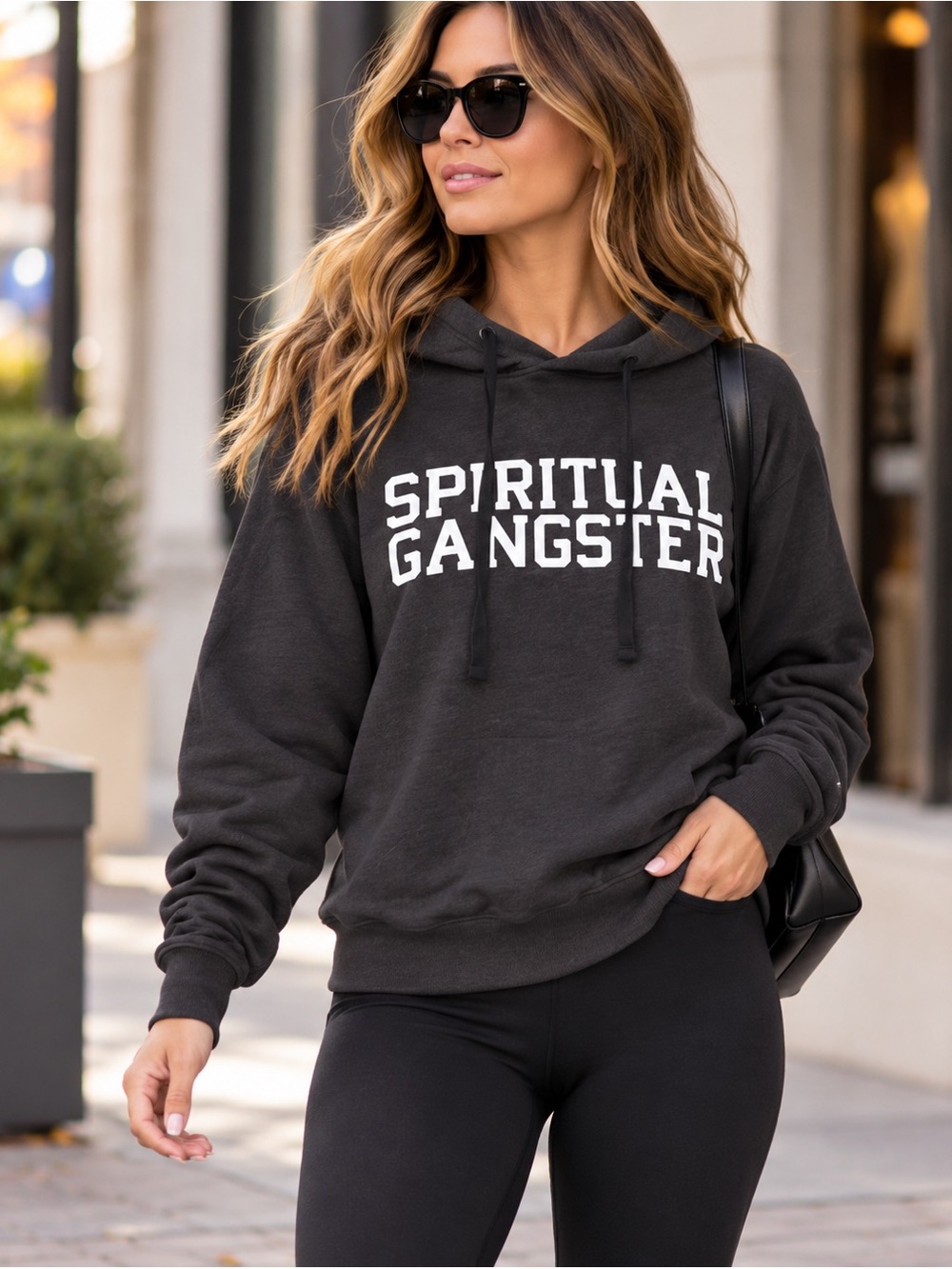 Spiritual Gangster Charcoal Black Logo Pullover Hoodiee NWT size XSMALL